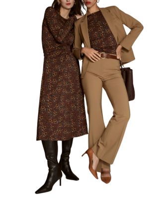 Johnna Printed Jersey Ruched Dress