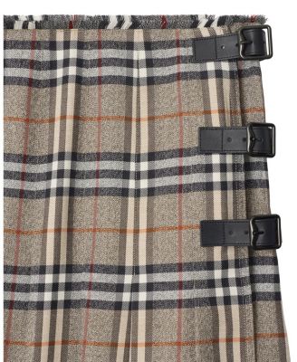  Check Wool Midi Kilt