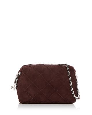 Tory Burch — Tory Burch Fleming Quilted Suede Crossbody Bag