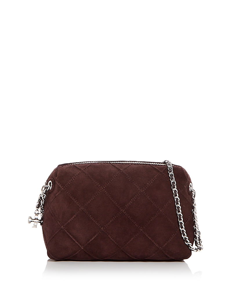 Tory Burch Fleming Quilted Suede Crossbody Bag