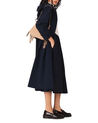 Removable Rhinestone Hood Trench Coat