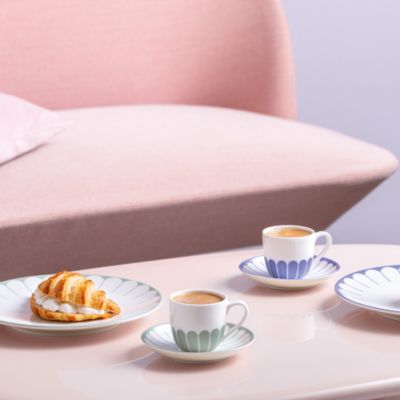 Fleur Vert Espresso Cup Saucer