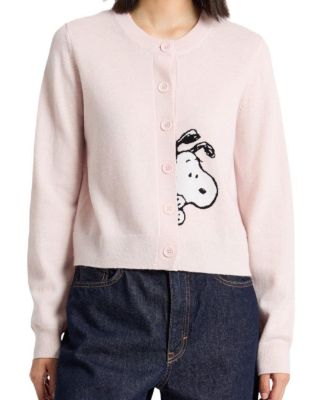  Women's Wool-Cashmere Sneeky Snoopy Cardigan