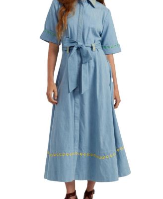  Women's Chambray Buttercup Shirt Dress