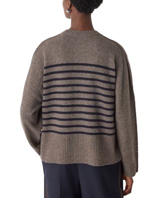 Wool Stripe Crewneck Sweater