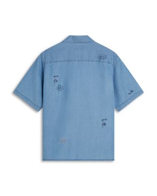 Basquiat Indigo Tencel Relaxed Fit Short Sleeve Shirt