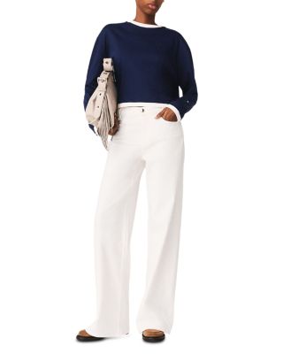 High Waisted Flared Jeans in White