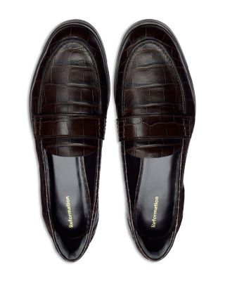 Women's Kaylee Croc Embossed Leather Loafers