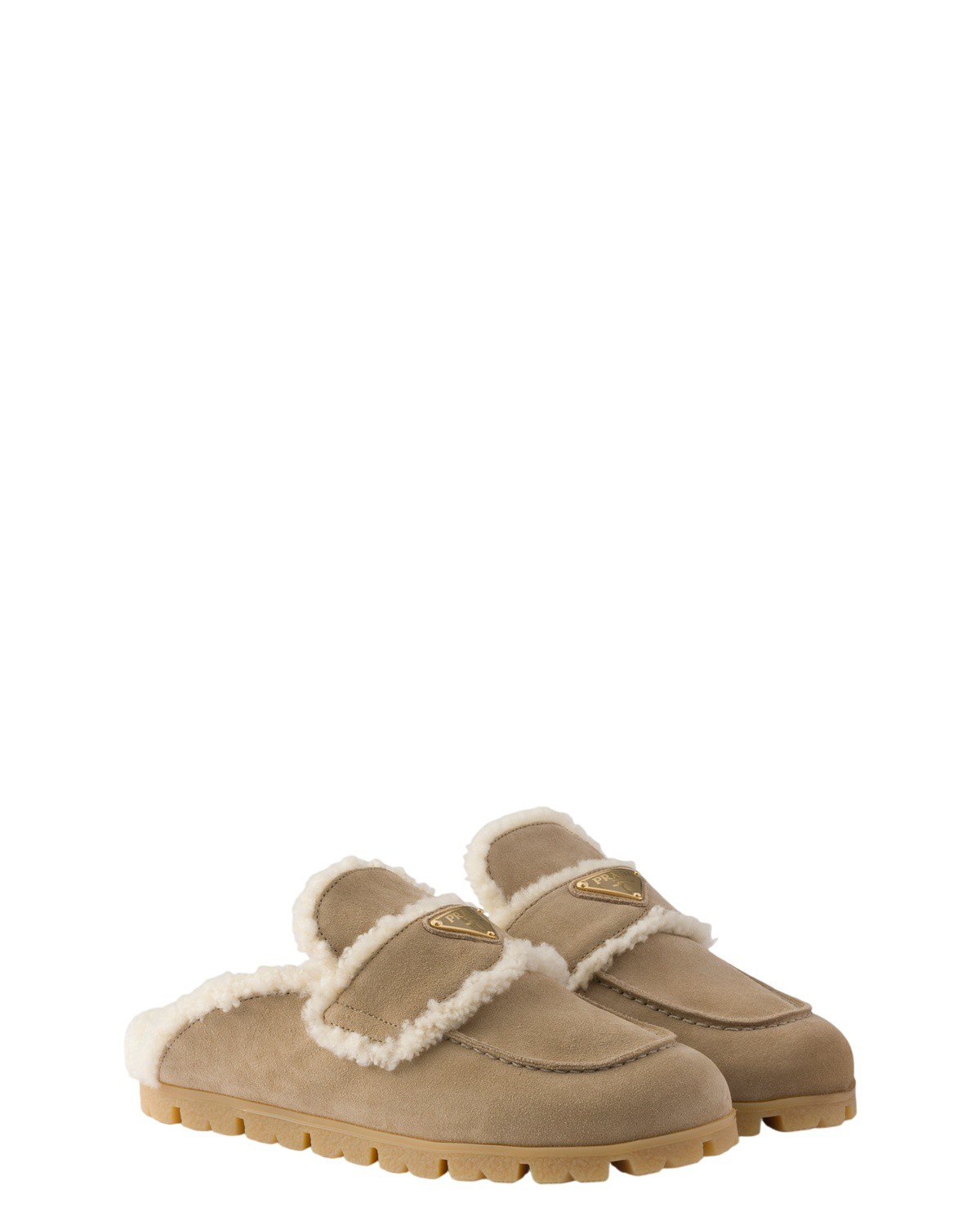 Suede and Shearling Mules
