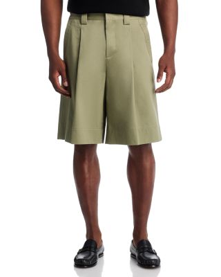 Relaxed Fit Pleated Chino Shorts