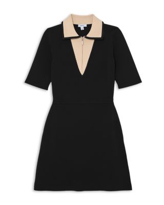 Sophie Contrast Collar Knitted Mini Dress