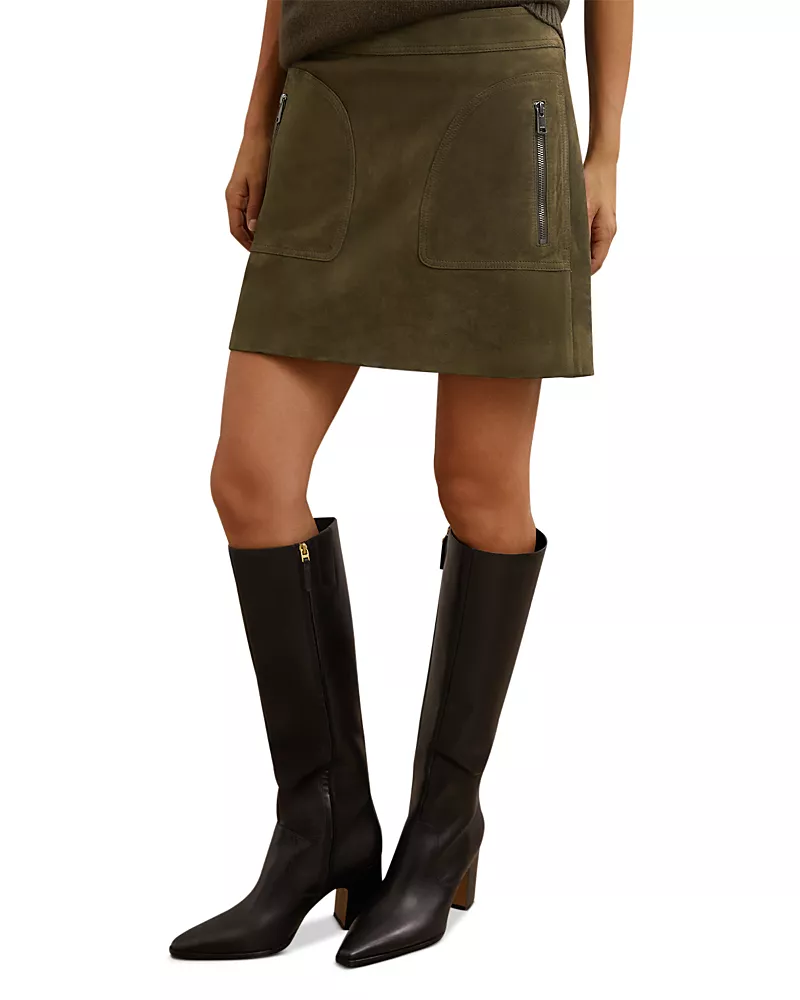Reiss Tate Suede Skirt