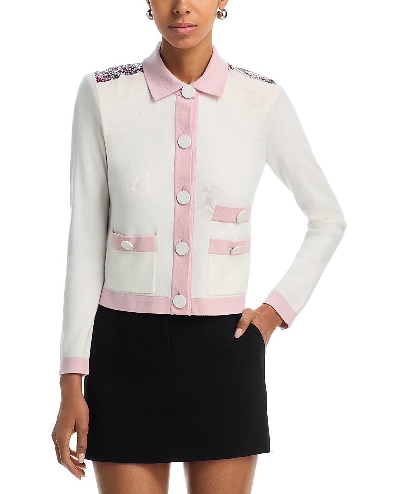 L'Agence Nomi Satin Back Cardigan