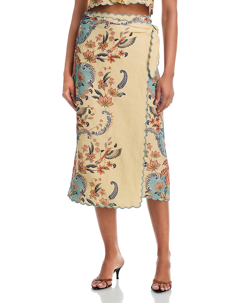 Farm Rio Boho Beauty Linen Wrap Skirt