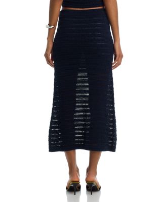 Lana Open Stitch Striped Skirt