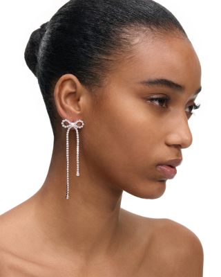 Crystal Bow Drop Earrings