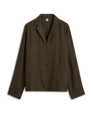 Monogram Flannel Pajama Top