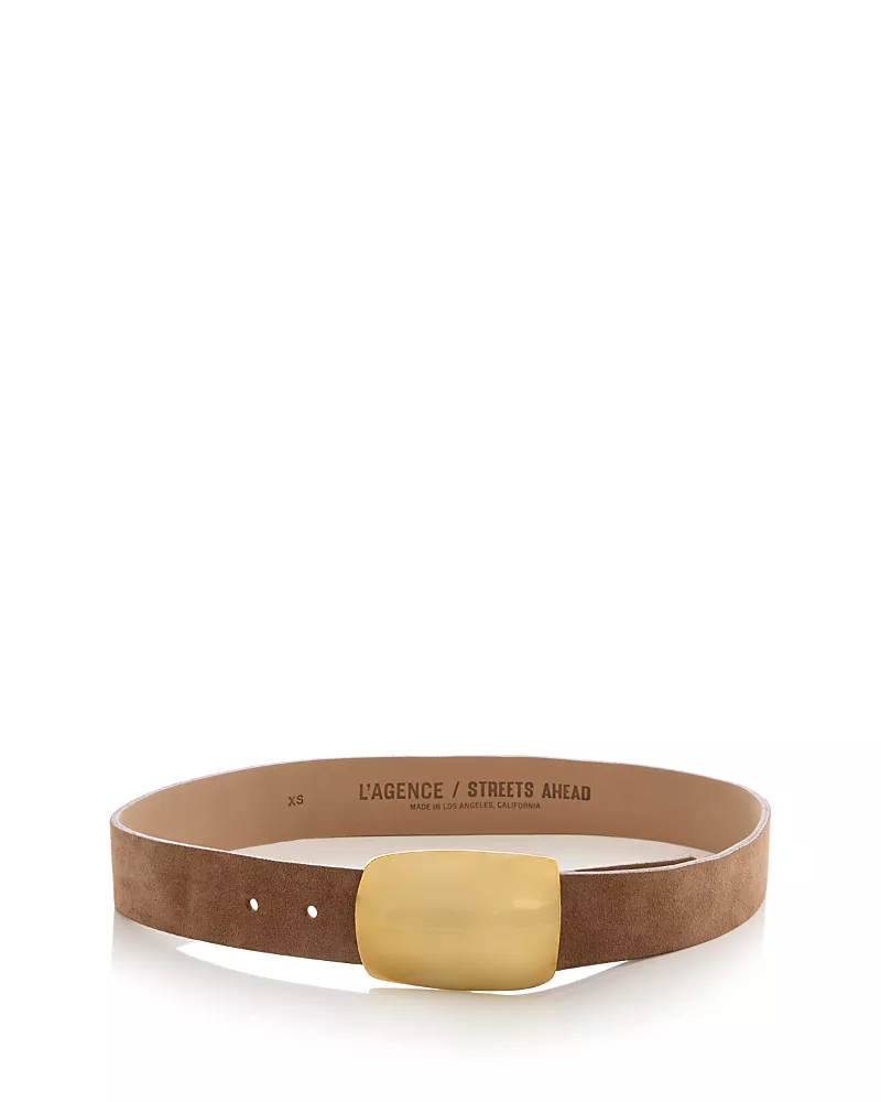 L'Agence Women's Milou Domed Suede Belt