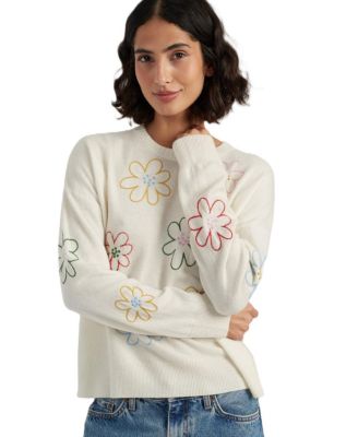  Women's Wool Cashmere Garden Flowers Sweater