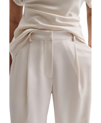  Sarah Elastic Waist Satin Pants