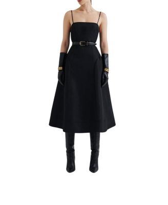 Calista Exaggerated Hip Midi Dress