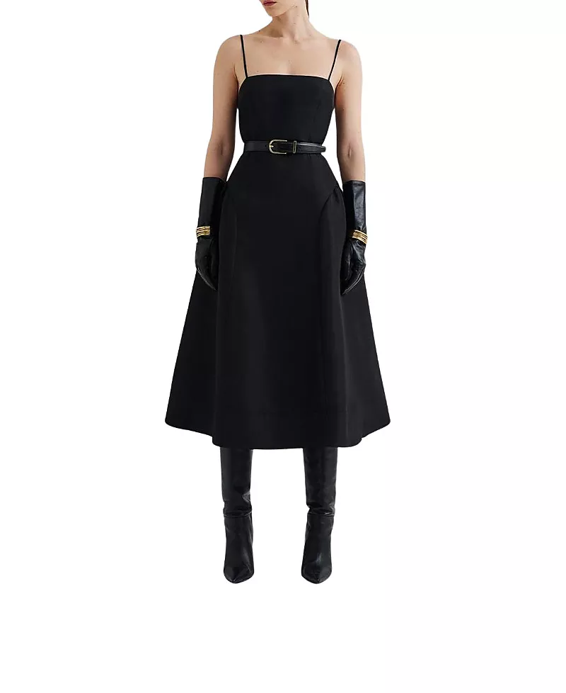 Malina Calista Exaggerated Hip Midi Dress