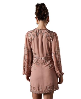 Muse Chiffon Embellished Mini Dress