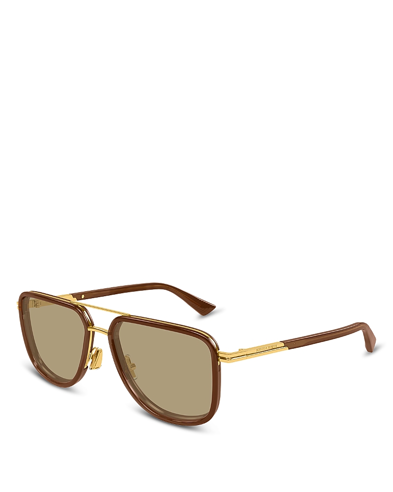 Bottega Veneta Pilot Sunglasses, 56mm