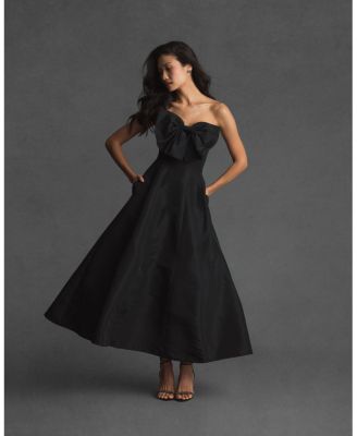 Bow Detailed Strapless Ballgown