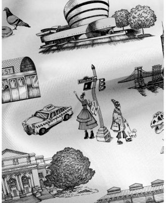 New York Toile Tea Towel, Set of 2