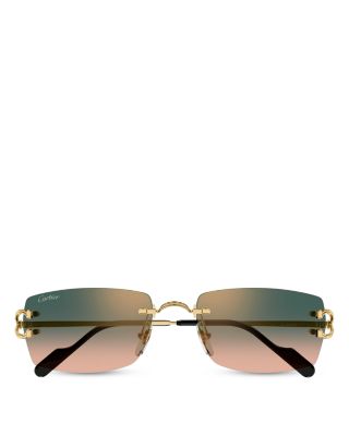 Rectangular Rimless Sunglasses, 56mm