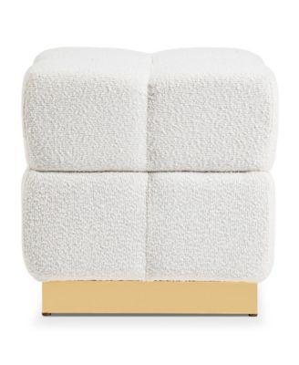 Myra Boucle Biscuit Tufted Storage Ottoman