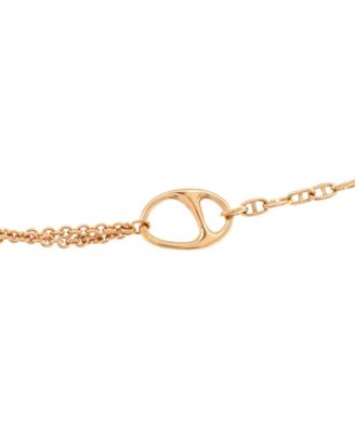 Very Large Chaine d'Ancre Punk Lariat Long Necklace 18K Rose Gold with Diamond, 37.5"