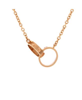  Love Interlocking Necklace 18K Rose Gold, 17.25"