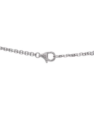  2 Diamonds Love Pendant Necklace 18K White Gold with Diamonds, 15 - 16.25"