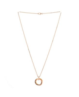  Trinity Pendant Necklace 18K Tricolor Gold and Diamonds, 16.5"