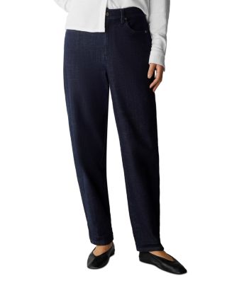 Cotton Stretch Denim Ankle Lantern Pants