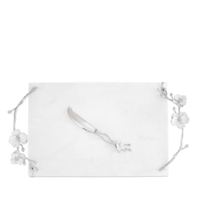 Silver Orchid Cheeseboard with Knife