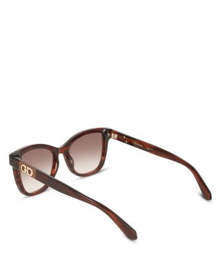 Color Block Temple Rectangular Sunglasses, 54mm