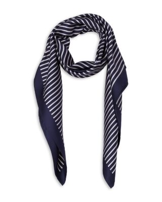 Striped Silk Twill Printed Bandana