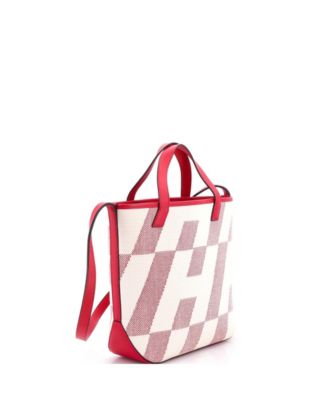 27 Cabas H en Biais Tote Canvas with Leather