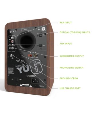 YU6 Powered Bookshelf Speakers with Built-in Bluetooth - Pair