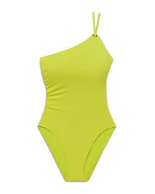 Double Strap One Shoulder One Piece Swimsuit