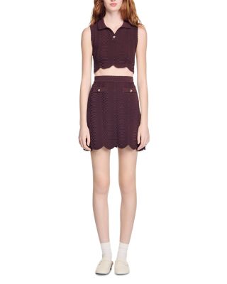 Short Decorative Knit Skirt