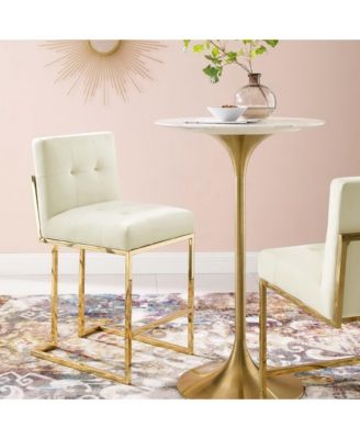  Privy Gold Stainless Steel Performance Velvet Counter Stool