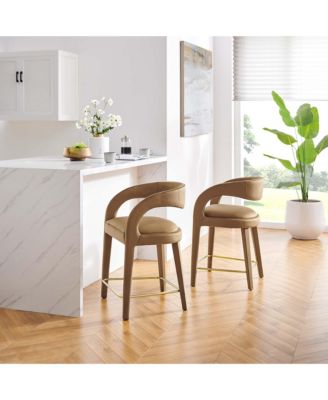  Pinnacle Performance Velvet Counter Stool Set of 2