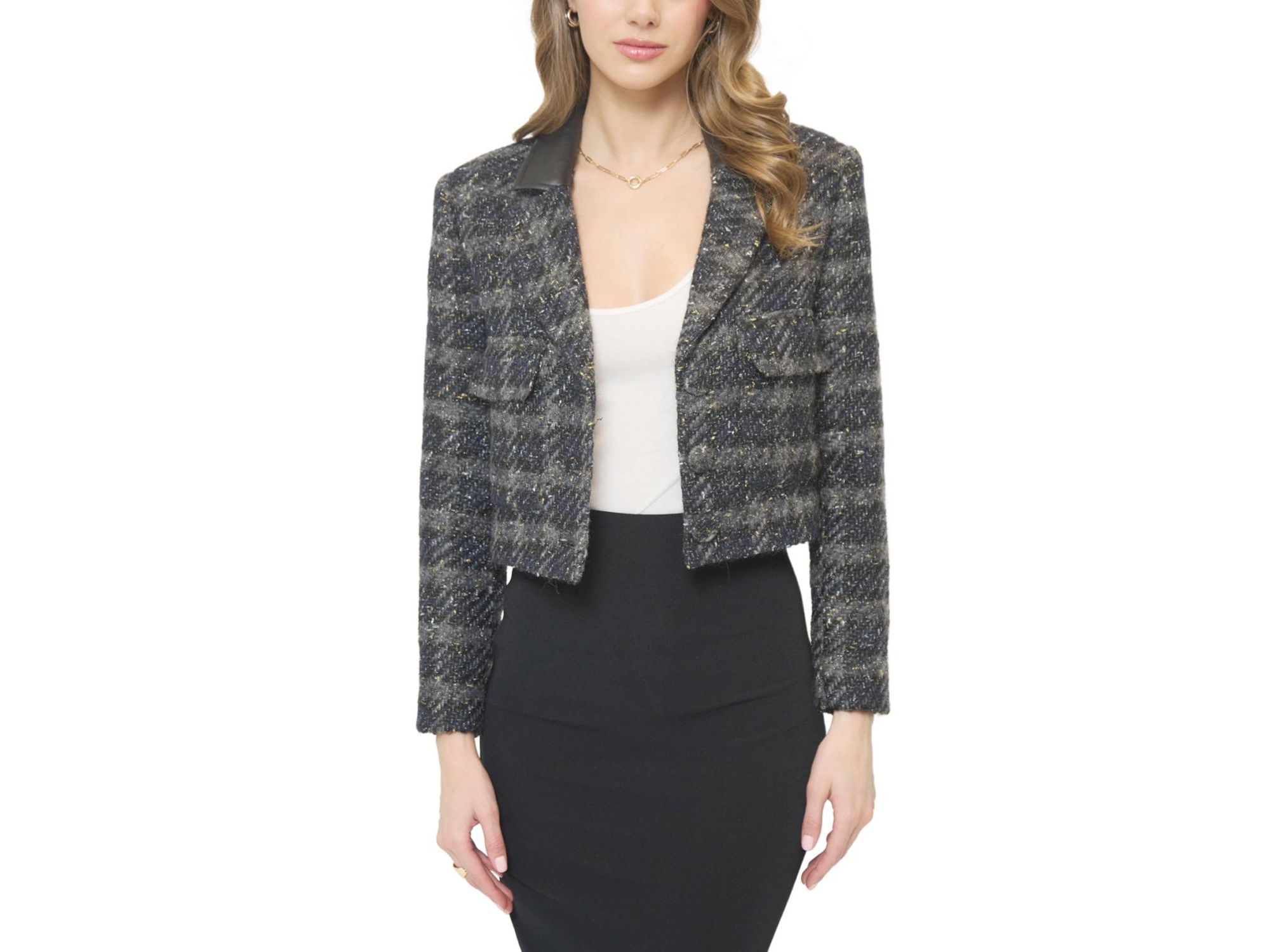 Women's Colette Lurex Houndstooth Jacket Blazer - Image 1