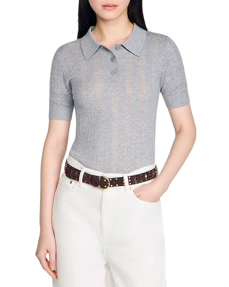 Sandro Pointelle Knit Sweater