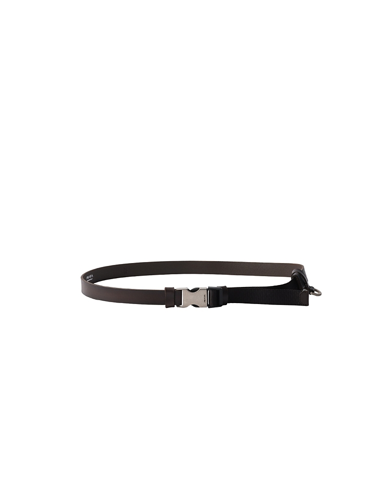 Prada Leather And Woven Nylon Tape Belt
