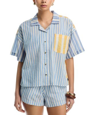 Cassis Camp Shirt & Shorts Swim Cover-Up